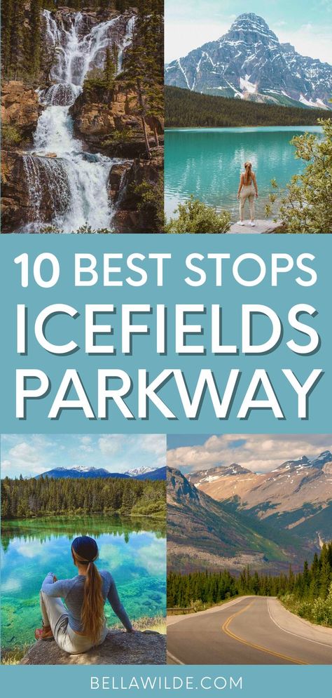 Icefields Parkway Canada Map, Two Jack Lake Banff, Icefield Parkway Stops, Alberta Road Trip, Icefields Parkway Itinerary, Banff To Jasper Road Trip, Banff And Jasper National Park, Jasper Canada Summer, Banff National Park Itinerary