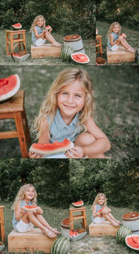 Watermelon Photography Photo Shoot, Watermelon Kids Photoshoot, Toddler Watermelon Photoshoot, Unique Mini Sessions Photo Shoot, Watermelon Picnic Photoshoot, Mini Photo Session Ideas Summer, Summer Session Ideas, Summer Mini Photoshoot Ideas, Outdoor Mini Photo Session Ideas