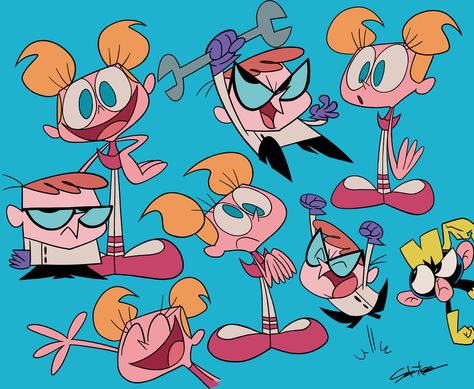 Dexters Laboratory Art, Character Mashups, Upa Style, Sticker Reference, Dexters Laboratory, Dexter’s Laboratory, Dexter's Laboratory, Dexter Laboratory, Cartoon Books