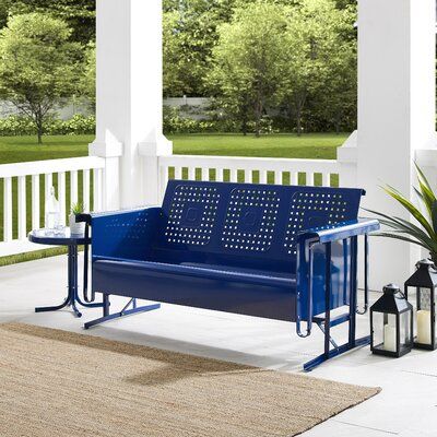 Outdoor Glider, Metal Sofa, Metal Bench, Outdoor Rocking Chairs, Patio Sofa, Basket Weave, Modern Retro, Porch Swing, Outdoor Seating