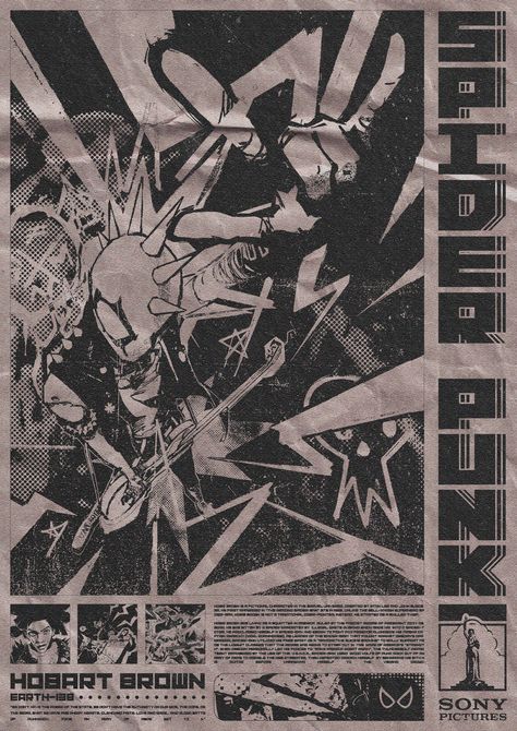 Hobbie Brown Spiderman, Spider Punk Poster, Brown Spiderman, Quotes Drawings, Spiderman Poster, Punk Wallpaper, Spider Punk, Grunge Posters, Punk Poster