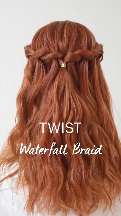 Casual Hairstyles For Long Hair, Waterfall Hairstyle, Easy Hairstyles For Thick Hair, Cute Quick Hairstyles, Hairdos For Short Hair, Hair Tutorials Easy, Front Hair Styles, Hair Tutorials For Medium Hair, Hair Up Styles