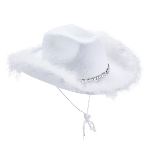 PRICES MAY VARY. Polyester Imported pull_on closure Hand Wash Only 【Material】Womens western cowboy hats felt cowgirl hat is made of high-quality polyester, which is breathable, lightweight, comfortable and suitable for all-day wear. Block out the sun with this fancy felt cowboy hat designed to keep you cool in the scorching sun. 【Design】Glitters pink fluffy felt wide brim cowgirl hat, western cowboy design, great as a DIY hat, dress up the hat with feathers, sequin, veils and other decorations, Eras Tour Cowboy Hat, Fluffy Cowgirl Hat, Cowboy Hat Decorations Ideas, Preppy Cowboy Hat, Hats With Feathers, Grad Fits, Cowboy Hats Women, Cowboy Hat Design, Western Things