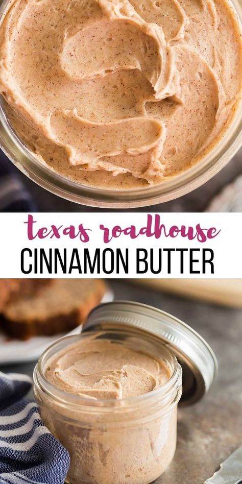 This easy Cinnamon Butter recipe goes on EVERYTHING! Buns, muffins, banana bread, your morning toast, and more. A Texas Roadhouse cinnamon honey butter copycat that you won't be able to live without!   #cinnamon #butter #recipe #recipes #comfortfood Roadhouse Cinnamon Butter, Texas Roadhouse Cinnamon Honey Butter, Cinnamon Butter Recipe, Texas Roadhouse Cinnamon Butter, Flavored Butter Recipes, Muffins Banana, Morning Toast, Cinnamon Honey Butter, Flavored Butter