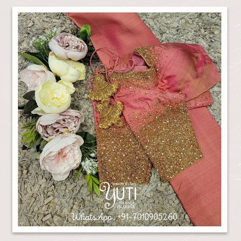 Peach color blouse of scattered design with customized tassels #weddingbridalblouse #southindianbridal #brialblouse #yellowblouse #pinksaree #whitestones #aari #aariwork #pearlstone #zariwork #embroideryblouse #2daysdelivery #yutidesignerblouse #floraldesign #customizedtassel #tassels #yuti #sareeembroidery #blousetassels #yutiblouse #bridal #blousebyyuti #southindianwedding #deliveryin2days #tamilwedding #sareelove #handemboridery Peach Color Blouse, Aari Design, Tamil Wedding, Color Blouse, Blouse Designs Silk, Bridal Blouse, Bridal Blouse Designs, Designer Blouse