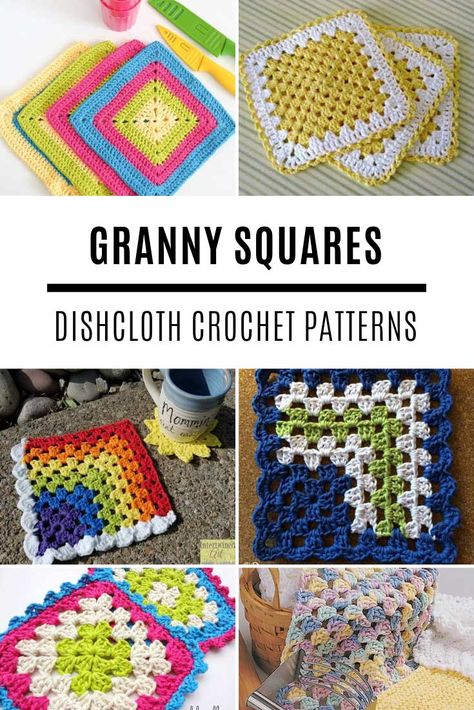 Amigurumi Patterns, Granny Square Dishcloth, Crochet Daisy Granny Square, Crochet Dishcloth Patterns, Daisy Granny Square, Crocheted Squares, Crochet Pot Holders Free Pattern, Dishcloth Crochet, Kitchen Crochet