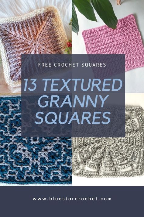 Granny Square Modern Crochet Pattern, Layered Granny Square Crochet, Texture Granny Square Crochet, Crochet Granny Square Bulky Yarn, Super Bulky Granny Square, Textured Crochet Squares, 2023 Crochet Along, 12 Inch Granny Square Free Pattern, Crochet Blanket Patterns Free Granny Square