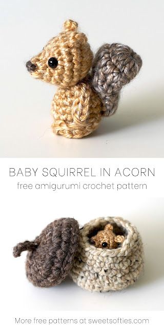 Crochet Mignon, Confection Au Crochet, Pola Amigurumi, Crotchet Patterns, Crochet Animals Free Patterns, Beginner Crochet Projects, Baby Squirrel, Crochet Amigurumi Free Patterns, Crochet Amigurumi Free