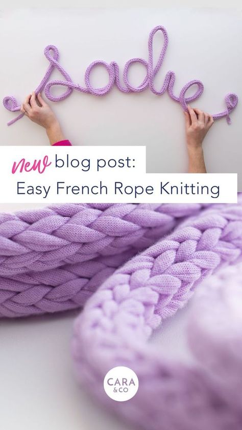 Amigurumi Patterns, Yarn Rope Diy, Diy Macrame Name Sign, Diy Knitted Wire Words, Yarn Wire Words, How To French Knit, Diy Wire Yarn Name, Rope Names Diy, How To Make Rope From Yarn