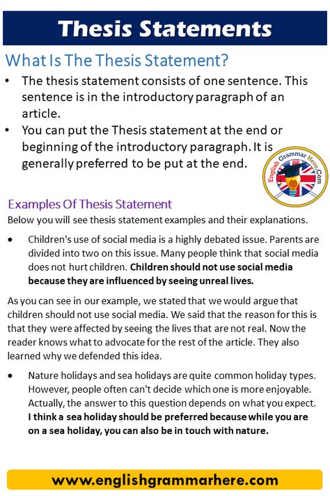 3 Point Thesis Statement Examples What Is The Thesis Statement? The thesis statement consists of one sentence. This sentence is in the introductory paragraph of an article. You can put the Thesis statement at the end or beginning of the introductory paragraph. It is generally preferred to be put at the end. So what is the purpose of the thesis statement sentence? It is to give general information about the subject you will write about. When someone reads your thesis statement sentence, they ... Good Thesis Statement Examples, Process Paragraph Example, What Is A Thesis Statement, How To Write A Thesis, How To Write A Thesis Statement, Writing Thesis Statements, Uc College, Essay Thesis Statement, Paragraph Format