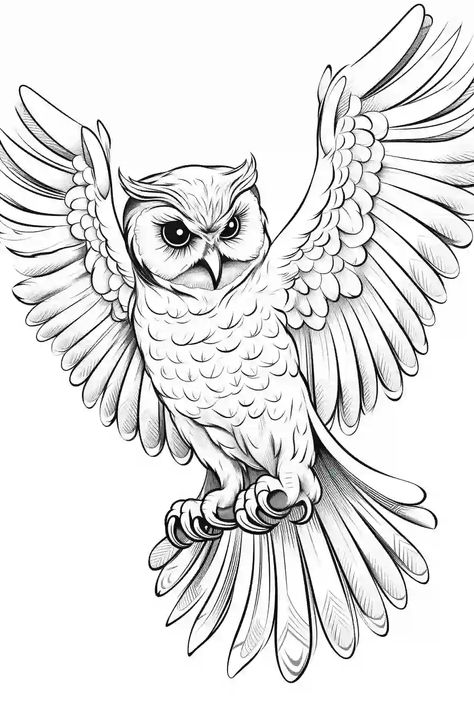 Owl Faces Drawing, Owl Tattoo Drawings, Owl Coloring, Owl Sketch, Eagle Drawing, Skull Coloring Pages, Owl Coloring Pages, Owl Tattoo Design, Bird Coloring Pages