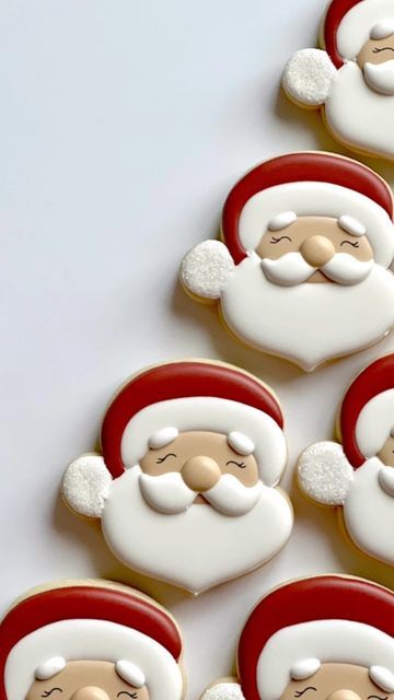 Santa Cutout Cookies, Santa Claus Cookies Royal Icing, Santa Cookie Decorated, Santa Christmas Cookies Decorated, Royal Icing Santa Cookies, Mrs Claus Cookies Decorated, Santa’s Cookies, Santa Cookies Decorated Royal Icing, Santa Sugar Cookies Royal Icing