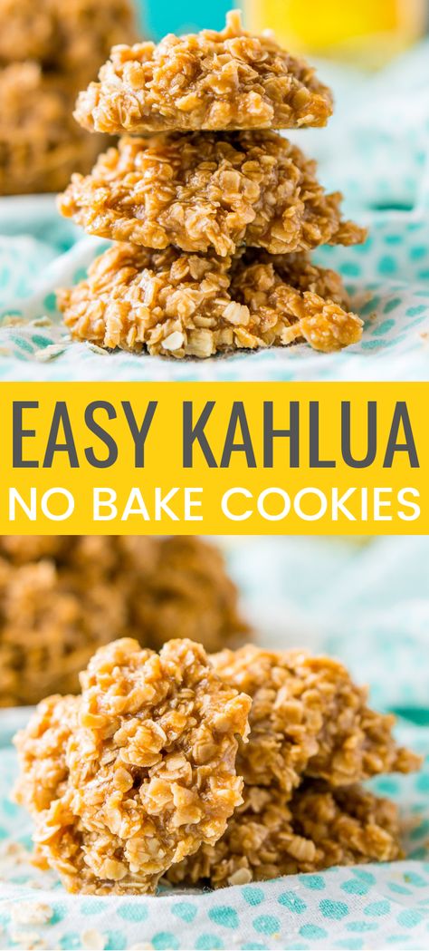 Boozy Baking, Best No Bake Cookies, Kahlua Recipes, Nobake Cookies, Easy No Bake Cookies, Bake Easy, Alcoholic Desserts, Coffee Liqueur, Boozy Desserts