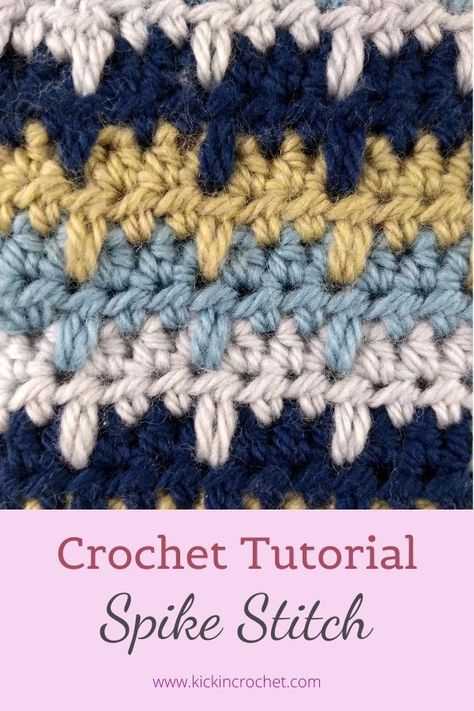 Granny Spike Stitch, Crochet Spike Stitch, Crochet Baby Booties Tutorial, Granny Square Patterns, Spike Stitch, Crochet Waffle Stitch, Easy Crochet Hat, Crochet Shell Stitch, Beginner Crochet Tutorial