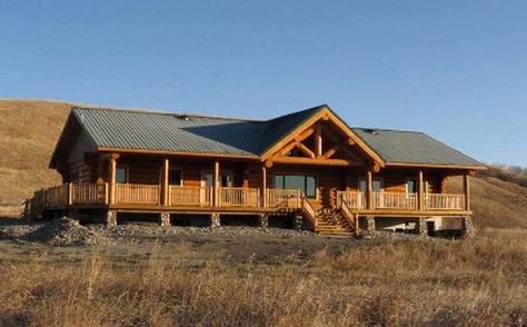 Ranch Style Homes | ... with Lofts Can Be Used For Ranch Style Log Homes | Cowboy Log Homes House Plans With Loft, Cabin Plans With Loft, Home Remodeling Exterior, Casa Hobbit, House Plan With Loft, Log Home Plans, Rustic House Plans, Rustic Exterior, Building A Porch