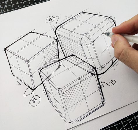 Sketches & Illustrations 2021 (Part 9) on Behance Structural Drawing, Croquis, Basic Sketching, Industrial Design Portfolio, Drawing Furniture, Sketch Box, Furniture Sketch, Perspective Drawing Lessons, Packaging Template Design