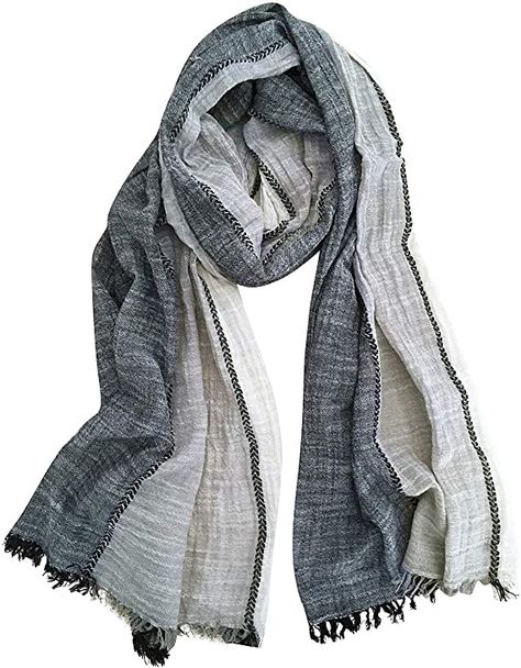 GERINLY Color Block Summer Scarf for Men Long Neck Wraps Shawl Urbanstyle Scarf Gift for Men Lightweight Hemp Scarf (Black Gray Beige) at Amazon Men’s Clothing store Nature, Male Scarf, Flannel Scarves, Scarf For Men, Warmest Wishes, Summer Shawl, Linen Scarf, Unique Scarfs, Summer Scarf