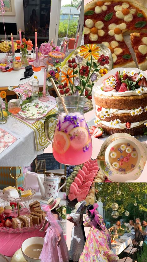 my fairy princess tea party birthday 🥳🌷🍾🧚🏼‍♀️ Fairy Party Picnic, Pink Tea Party Picnic, Tea Party Lunch Food, Fairy 30th Birthday, Fairy Theme Dinner Party, Garden Afternoon Tea, Friend Tea Party, Tea Party In The Garden, Garden Tea Birthday Party