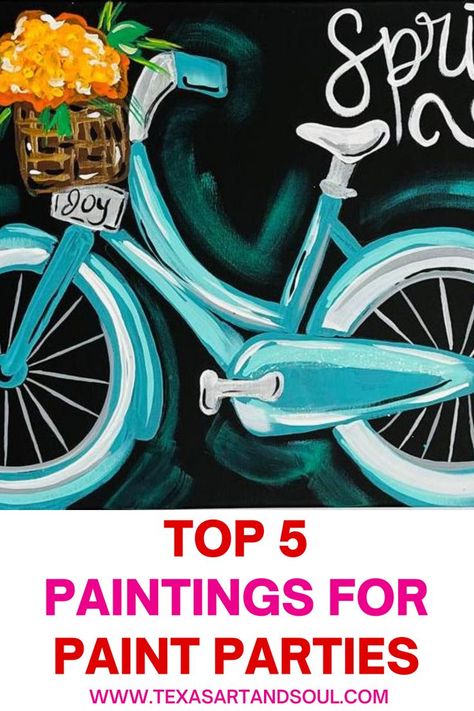 These are the Top 5 best selling paintings for my painting parties. Find out what these paint party best sellers have in common and what makes them so popular. Then, you can even get free downloads for y'all to use these paintings for YOUR audience too! You’ll get a supply list, tracers and step-by-step instructions! Paint Party Tutorials Step By Step, Tracers For Painting, Canvas Painting Party Ideas For Adults, Paint Sip Party Ideas, Paint Party For Adults, Paint And Sip Ideas Parties Decorations, Painting Party Ideas For Adults, Paint And Sip Ideas Step By Step, Paint Party Ideas For Adults