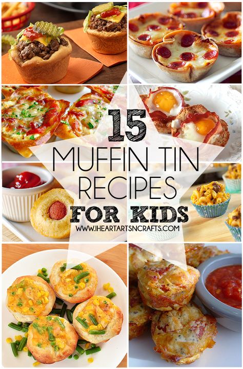 For quick recipe ideas to feed the kids, try these '15 Muffin Tin Recipes For Kids' by Heart Arts n' Crafts Tin Recipes, Toddler Lunches, Muffin Tin Recipes, On The Go Snacks, Diet Vegetarian, Muffin Tins, Lunch Menu, Quick Recipe, Muffin Tin