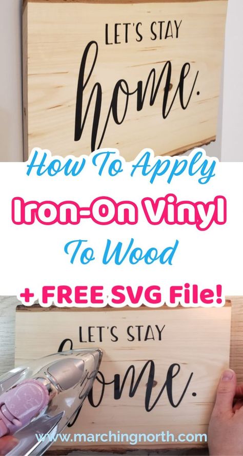 How To Iron Vinyl On Wood, Cricket Maker Wood Projects, Vinyl Lettering On Wood, How To Iron On Wood, How To Make A Wood Sign With Cricut, Making A Sign With Cricut, Vinyl Wood Signs Cricut, Iron On Vinyl On Wood, How To Hang Wooden Signs