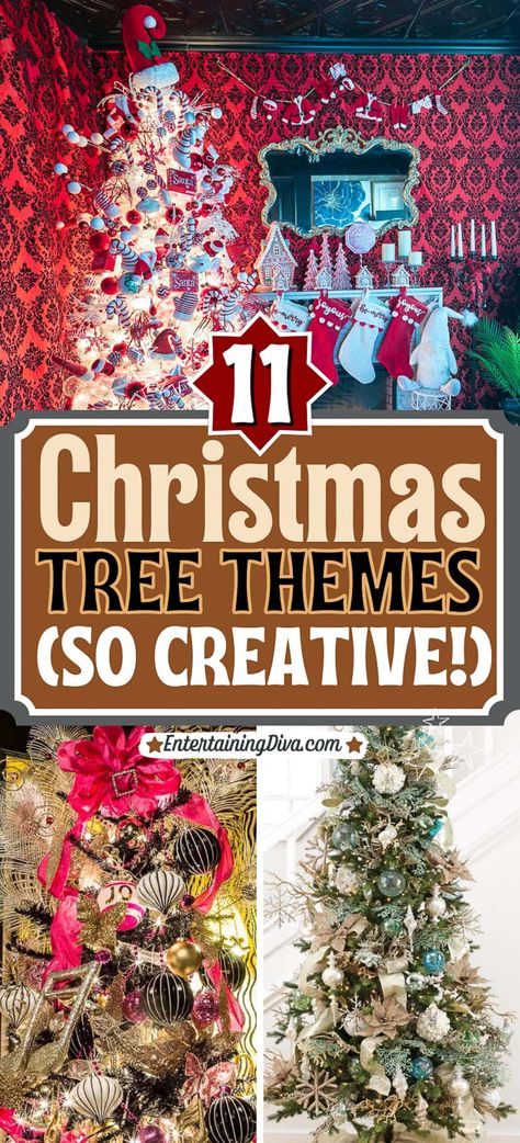 Christmas Themed Trees Ideas, Themes Christmas Tree Ideas, Christmas Tree Decorations Ideas Themes, Diy Themed Christmas Tree Ideas, Multi Christmas Tree Display, Themed Christmas Trees Ideas, Festival Of Trees Theme Ideas, Christmas Tree Themed Ideas, Unusual Christmas Tree Ideas