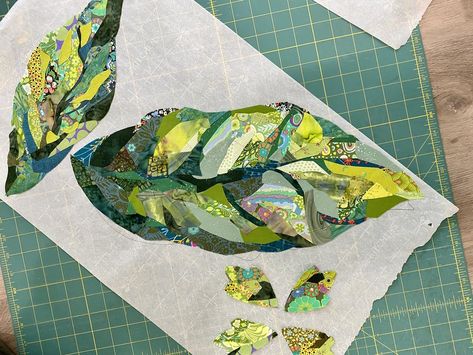 Patchwork, Fabric Applique Art, Collage Quilter, Fabric Art Tutorials, Fiber Art Collage, Quilt Collage, Collage Quilts, Landscape Art Quilts, Landscape Quilt