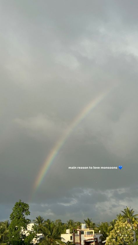 Rainbow Sky Quotes, Mausam Quotes, Dark Clouds Caption, Rainbow Aesthetic Quotes, Rain Captions For Instagram Story, Video Captions, Night Sky Quotes, Rainbow Snap, Story Editing