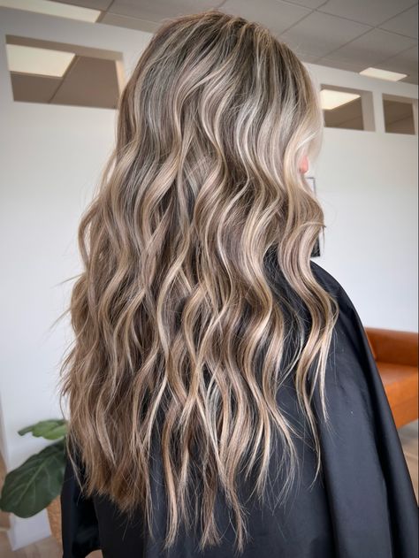 Balayage, Brunette With A Lot Of Blonde Highlights, Brown Hair With Caramel Blonde Highlights, Brown In Blonde Hair, Blonde Highlights On Brown Hair Inspo Pics, Blonde With Brown Dimension, Cool Lowlights For Blondes, Brown With Heavy Blonde Highlights, Blonde With Brunette Lowlights