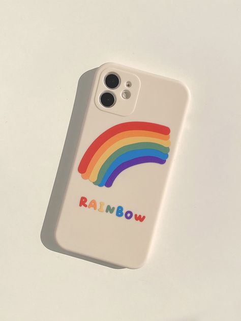 Painted Phone Case, Rainbow Phone Case, Striped Phone Case, Phone Case Diy Paint, White Phone Case, Sassy Wallpaper, Rainbow Paint, Painted Rainbow, Rainbow Painting
