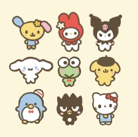 Credit: z3vaa Doodles Hello Kitty, Free Doodles, Kitty Pictures, Cute Easy Doodles, Karakter Sanrio, Sanrio Character, Mini Doodle, Easy Doodles, Hello Kitty Sanrio