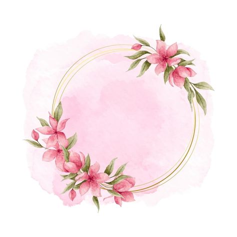 Watercolor Floral Frame, Circle Borders, Floral Logo Design, Flower Graphic Design, Wreath Drawing, Calligraphy Art Print, Logo Floral, Digital Texture, Hand Embroidery Patterns Flowers