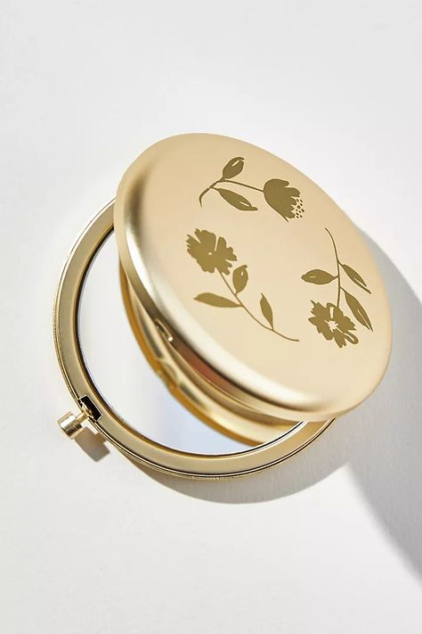 Printed Mini Pocket Mirror | Anthropologie Compact Mirror, Mirror Anthropologie, Compact Mirror Vintage, Dark Acadamia, Latest Makeup, Small Mirrors, Beauty Clothes, Pocket Mirror, Makeup Accessories