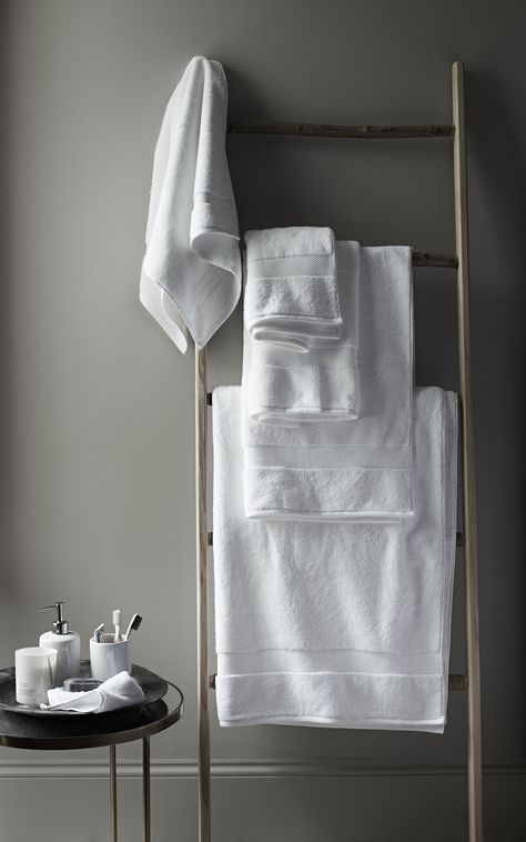 @sainsburys Autumn / Winter & Christmas 2016   At the heart of our home offering is a collection of premium home essentials. With a focus on delivering the utmost quality at better-than-high-street prices whilst staying true to Sainsbury's design credentials. #sainsburyshome Serene Bathroom, Bath Towels Luxury, Everyday Luxury, Bathroom Accessories Sets, Hotel Bathroom, Modern Shower, Bathroom Spa, Towel Collection, Black And White Posters