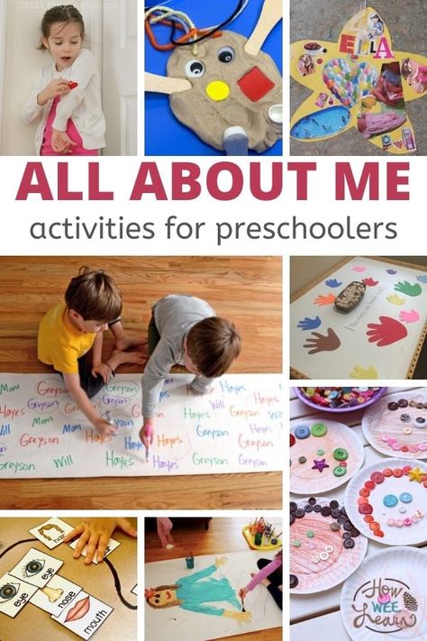 All About Me Activities for Preschoolers - How Wee Learn All About Me Activities For Preschoolers, Preschool Stations, All About Me Maths, Preschool Inspirations, All About Me Preschool Theme, Preschooler Activities, Me Preschool Theme, All About Me Crafts, All About Me Art