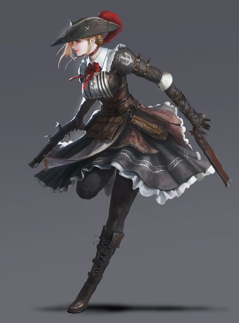 Poppy Outfit, Anime Pirate, Steampunk Pirate, Arte Steampunk, Pirate Outfit, Pirate Art, Female Character Concept, Pirate Woman, Modern Fantasy