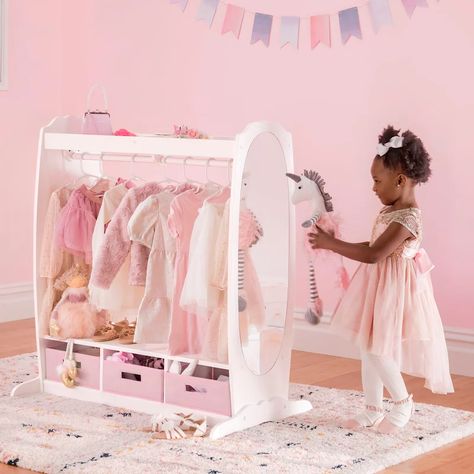 Guidecraft Dress Up Storage Closet & Reviews | Wayfair Kids Dress Up Storage, Kids Armoire, Dress Up Stations, Kids Book Storage, Dress Up Storage, Storage Center, Storage White, Fabric Storage Bins, Kids Dress Up