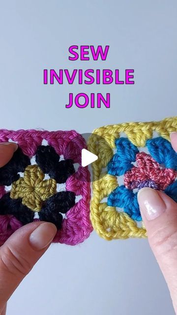 Tuula Kyrölä on Instagram: "Save for later! - Sewing an invisible seam on granny squares or any crochet or knitted pieces that have a row of stitches at the edge 💜  See a more detailed video on my YouTube channel! . . . . . . #crochettutorial #crochettips #grannysquares #createmakeshare #makersgonnamake #isoäidinneliö #igcrochet #wecrochet" Granny Squares, See Granny Squares Together, Crochet Granny Square Edging, Save For Later, Crochet Basics, Crochet Granny, Granny Square Crochet, My Youtube Channel, Crochet Tutorial