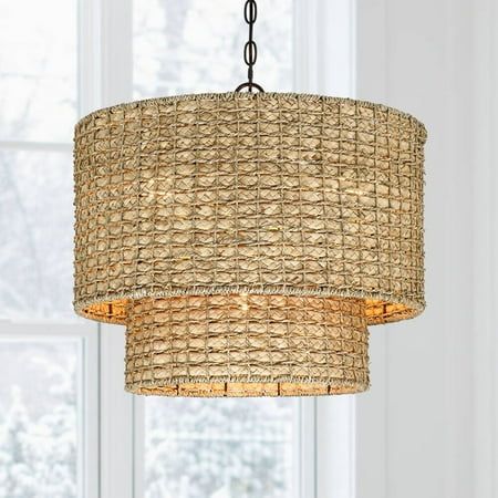 Eat In Kitchen Lighting, Dimmable Chandelier, Chandelier Lampshade, Drum Pendant Light, Rattan Shades, Drum Pendant Lighting, Woven Shades, Rattan Pendant Light, Kitchen Lighting Fixtures