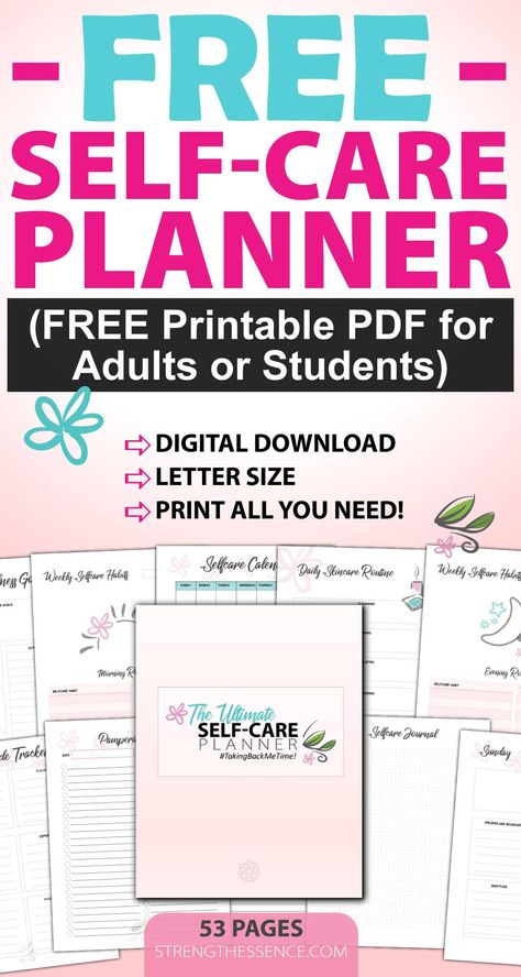 gradient background with cute free printable self care checklist for women layout and free self-care planner (free printable pdf for adults or students) text overlay Free Self Care Journal Template, Organisation, Self Care Template Aesthetic, Selfcare Planner Ideas, Recovery Planner Free Printable, Printable Self Care Checklist, Self Care Tracker Free Printable, Self Improvement Planner, Printable Self Care Journal