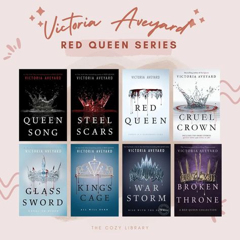 Discover a world of power, politics, and betrayal painted in shades of red and silver. Victoria Aveyard's 'Red Queen Series' pulls you into a gripping tale that lingers long after the final page. Grab your copy now for an extraordinary reading experience. Red Queen Series Book, Books Like After Series, Red Queen Crown, Red Queen Book, Victoria Aveyard Books, Red Queen Series, Red Queen Book Series, Books Wishlist, The Red Queen Series