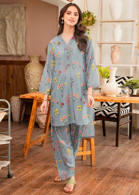 Azure 13 - Laam Clothes Design For Women, Winter Clothes Design, Dress Design Pakistani, Sky Blue Fabric, Simple Dress Casual, Asian Wedding Dress Pakistani, Sets Outfit, Stylish Kurtis Design, Latest Dress Design