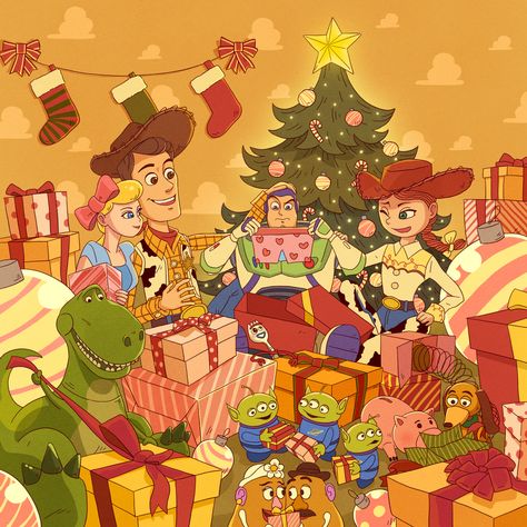 Natal, Toy Story Christmas Wallpaper, Famous Illustrators, Toy Story Christmas, Jessie Toy Story, Xmas Toys, Story Drawing, Toy Story Characters, Christmas Disney