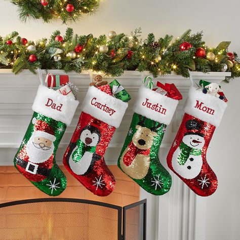 Embroidered christmas stockings