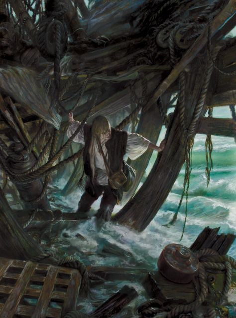 ArtStation - Scholar, Donato Giancola Pirate Shipwreck, Donato Giancola, Pirate Games, Arte Steampunk, Pirate Art, Anniversary Art, Robinson Crusoe, Cover Illustration, Adventure Aesthetic