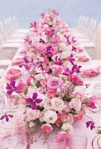 Beautiful Ideas Destination Weddings Decorations ★ destination weddings decorations pink table centerpiece oyalswansevent Flower Centerpieces Long Table, Pink Flower Centerpieces, Beach Wedding Pink, Current Aesthetic, Destination Wedding Decor, Dining Etiquette, Pink Wedding Inspiration, Big Company, Beautiful Tablescapes