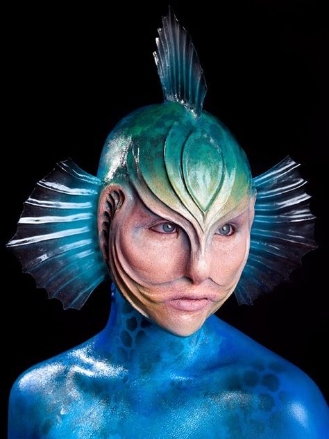 Prosthetics & Creature Design - Fish Bodypainting, Alien Women, Extreme Make-up, Fish Makeup, Alien Makeup, Creature Marine, Monster Makeup, Prosthetic Makeup, Movie Makeup