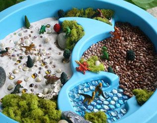 Montessori, Dinosaur Sensory, Sensory Tubs, Sensory Tub, Dinosaur Play, Dinosaurs Preschool, Mini Mundo, Sensory Boxes, Dinosaur Crafts