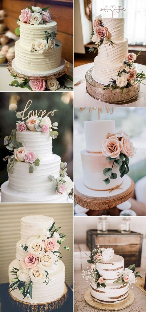 Simple Wedding Cakes, Wedding Cake Designs Simple, 2 Tier Wedding Cakes, Simple And Elegant Wedding, Elegant Wedding Cake, Wedding Cake Fresh Flowers, Pretty Wedding Cakes, Wedding Cake Pictures, Dream Wedding Cake