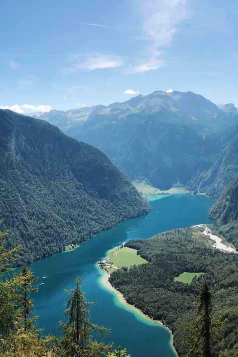 Hiking view towards from Archenkanzel in Berchtesgaden National Park in Berchtesgadener Land after a short hike from Kuhrointhütte and Grünstein Germany Travel, Nature, Travel Photos, Forest Core, View Point, Hiking Guide, Best View, Best Kept Secret, Nice View